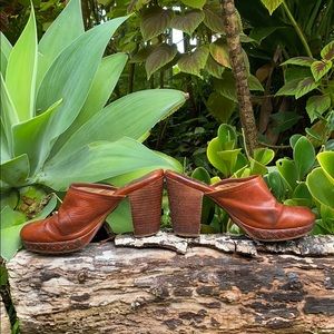 Frye Leather Mule Clog Heels 7.5